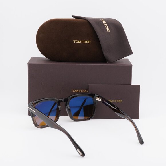 Tom Ford Dax FT0751 55E Sunglasses Havana Square Frame, Brown Lenses